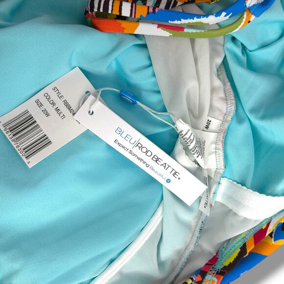 NEW Bleu Rod Beattie Swim Tankini Top SZ 20W Printed Ruched Flattering Swimsuit - Picture 7 of 7